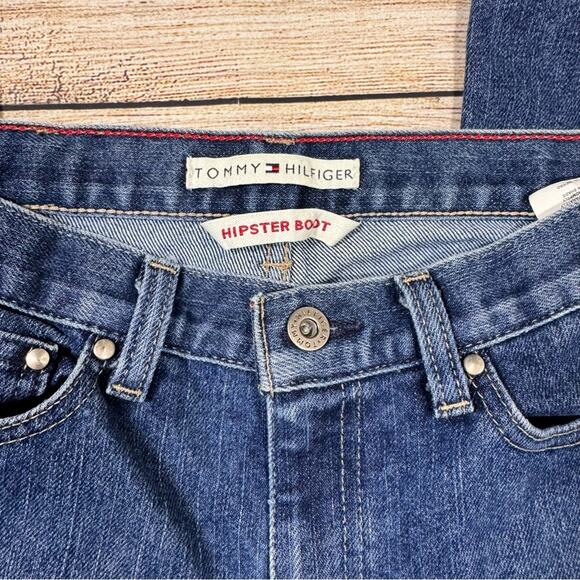 Vtg Tommy Hilfiger Hipster Boot Cut Denim Blue Jeans Women's size 4 R - Picture 5 of 13